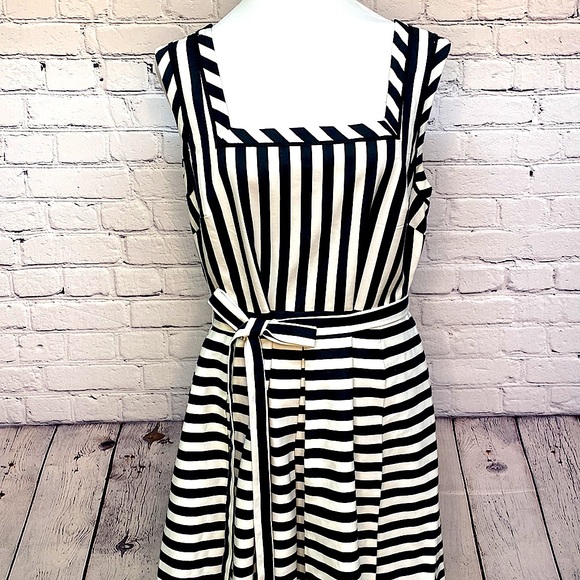 Anne Klein Striped Fit & Flare Dress - Picture 4 of 13